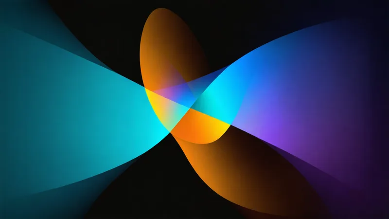 Abstract Pareto frontier visualization with three competing objectives as intersecting gradient surfaces